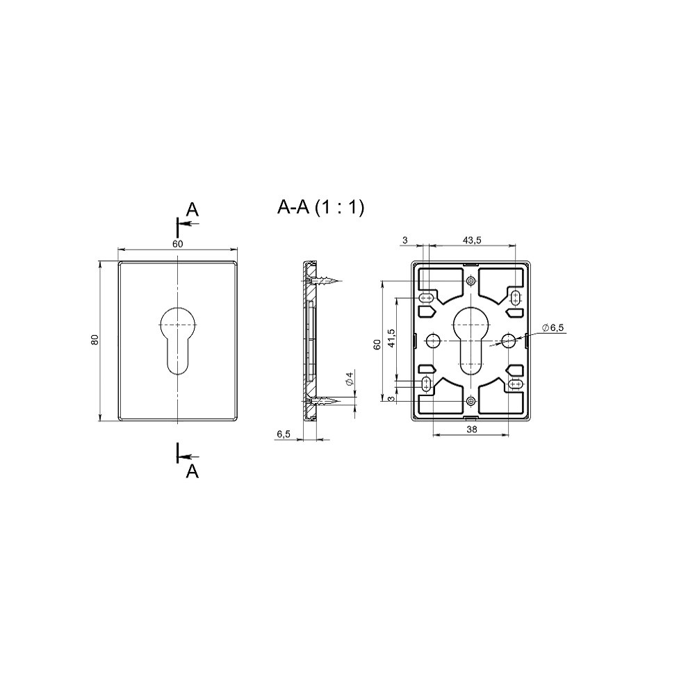 Накладка Fuaro (Фуаро) на цилиндр ESC.C.RL/K.486 (ESC 486-C RL) SSC сатинированный хром (1 шт.) 