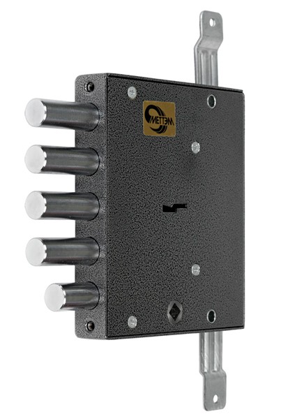 Замок Mettem (Меттэм) врезной сувальдный с задвижкой ЗВ8 152.1.0 с тягами (без лицевой планки), 5 кл. 