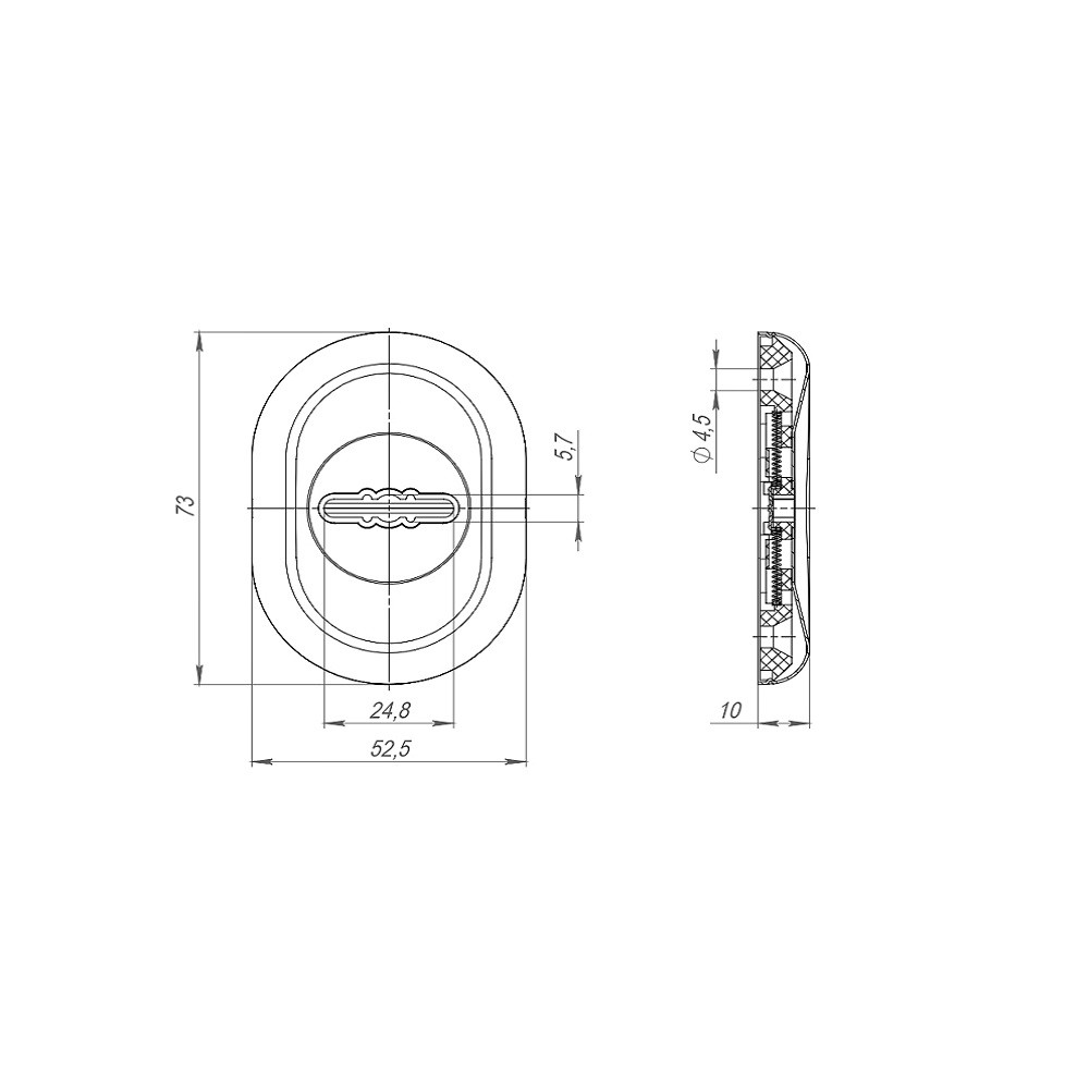 Накладка Fuaro (Фуаро) на сувальдный замок ESC.S-auto.ECO/CRE/OV.13 (ESC-13S eco) с авт.шторками СР хром 