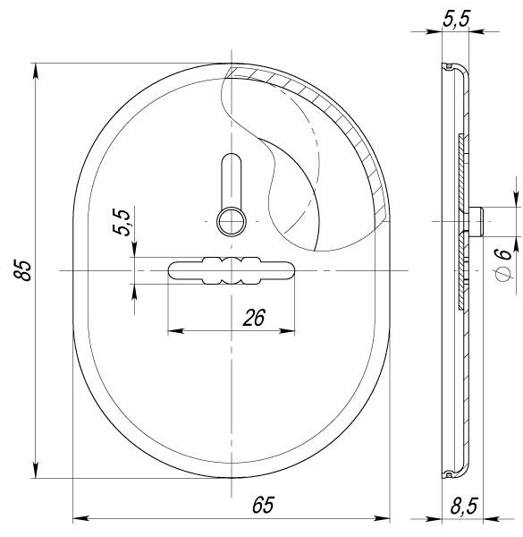 Накладка Fuaro (Фуаро) на сувальдный замок ESC.S-lift.SF/OV.476 (ESC 476) с шторкой GP латунь 
