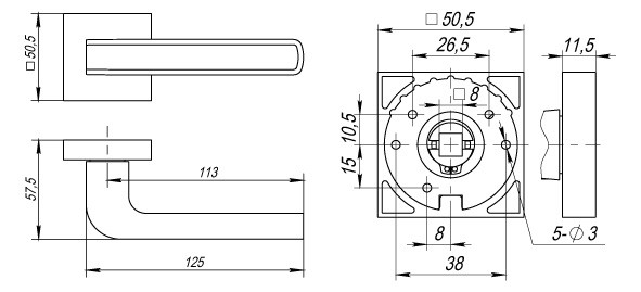 Ручка Fuaro (Фуаро) раздельная K.DM51.NEO (NEO DM) CP/WH-19 хром/белый 