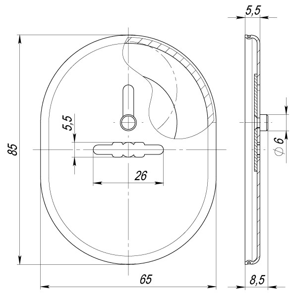 Накладка Fuaro (Фуаро) на сувальдный замок ESC.S-lift.SF/OV.476 (ESC 476) с шторкой SN мат.никель 