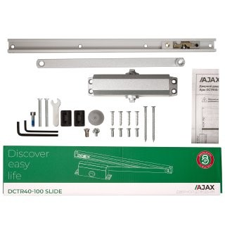 Доводчик Ajax (Аякс) дверной DCTR40-100 slide AL алюминий 