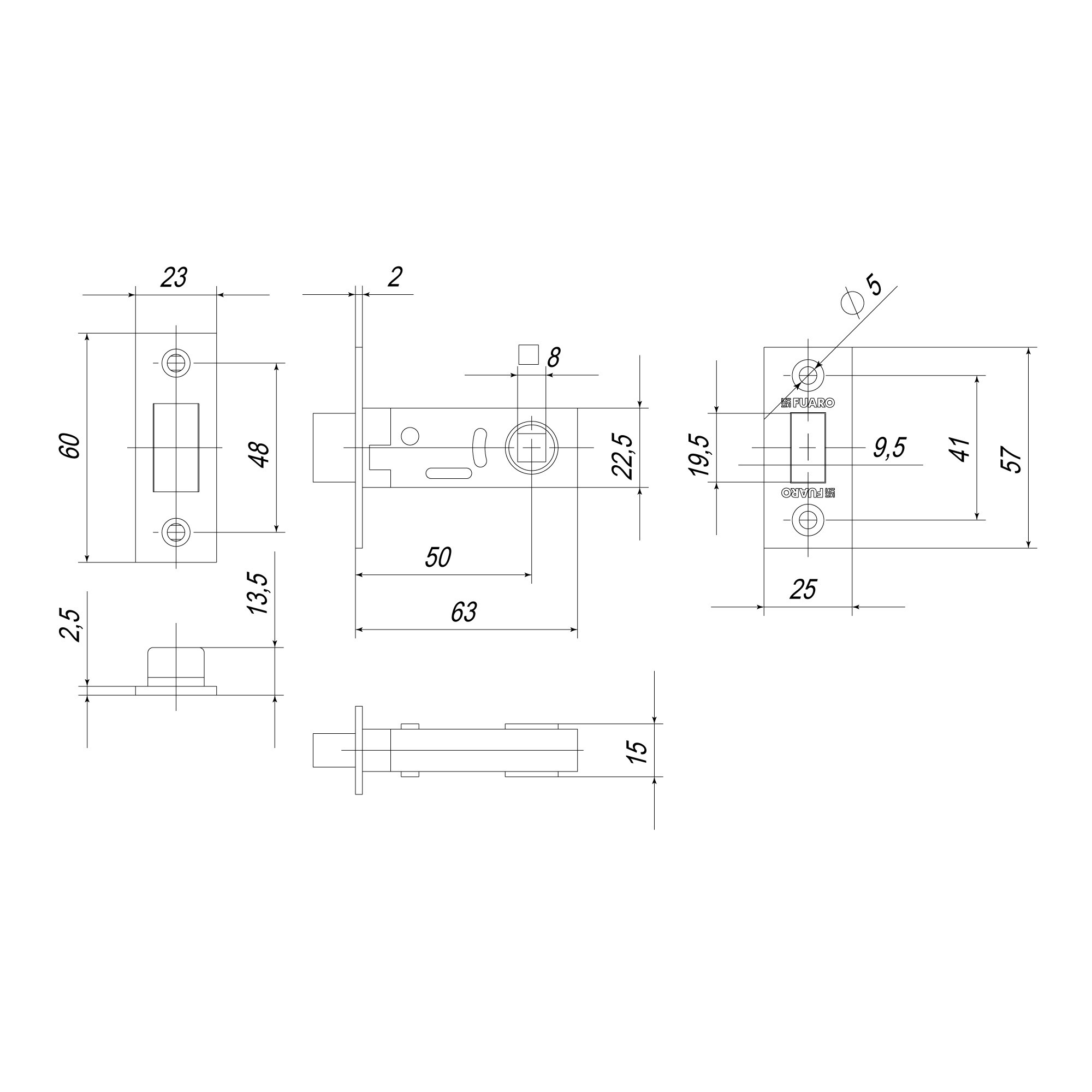 Защелка Fuaro (Фуаро) врезная MAGNM12-50-25 (M12-50-25) BL черный Защелка Fuaro (Фуаро) врезная MAGNM12-50-25 (M12-50-25) BL черный