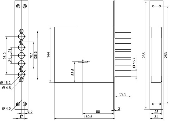 Замок Border (Бордер) врезной сувальдный ЗВ8-8 К5/15, 5 кл. /71601/ 