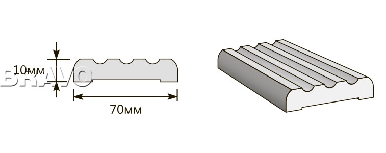 Наличник Тип-3 2100*70*10 
