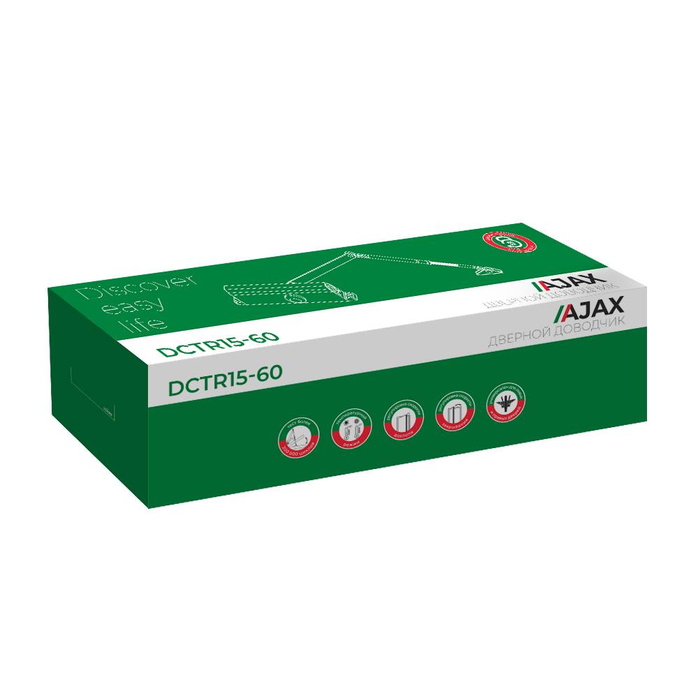 Доводчик Ajax (Аякс) дверной DCTR15-60 (TDR-60) 15-60кг AL алюминий 