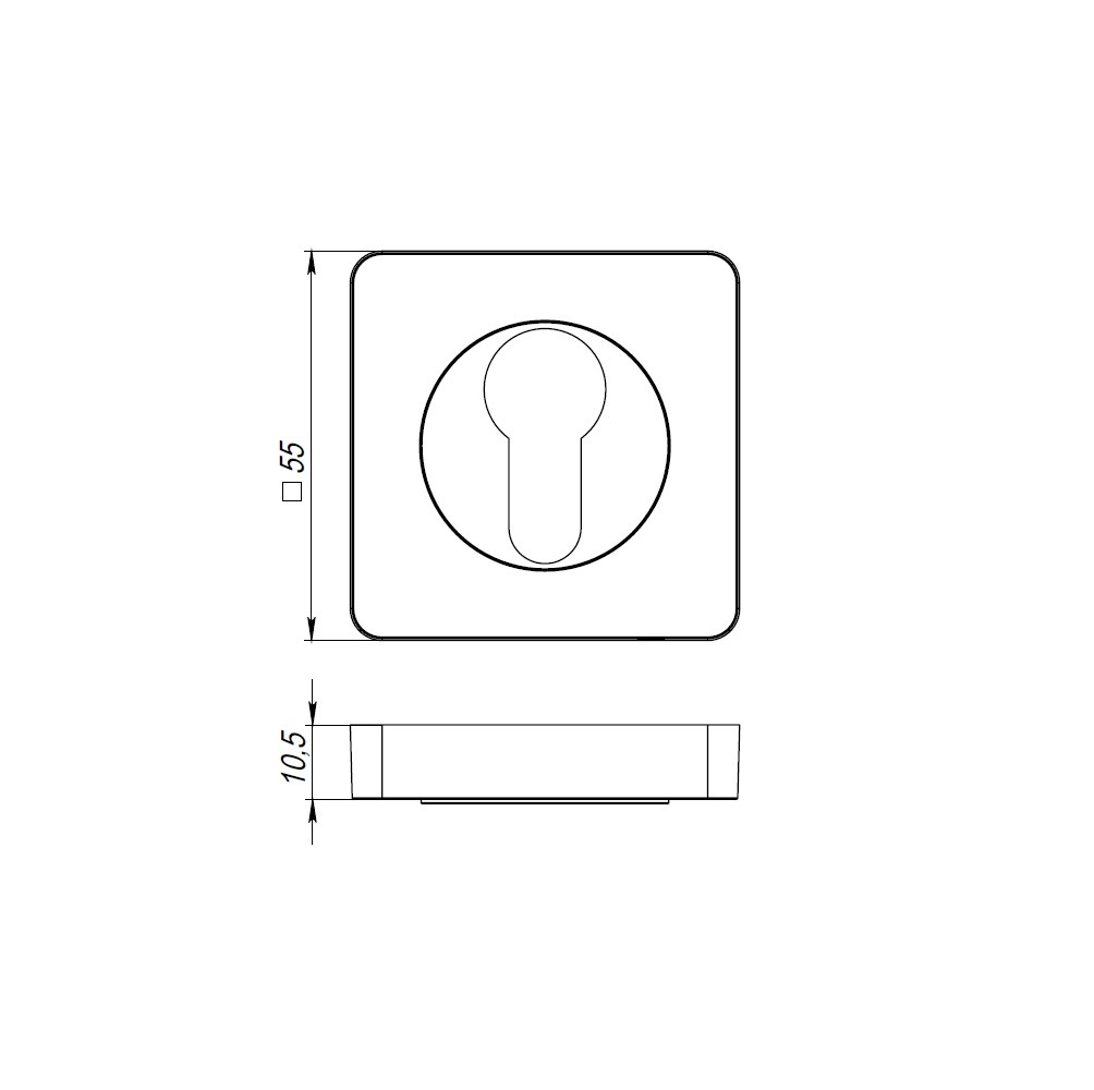 Накладка Armadillo (Армадилло) под цилиндр ET.K.SQ52 (ET/SQ) CP-8 хром 