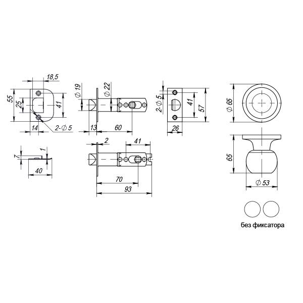 Ручка Punto (Пунто) защелка DK672 SB-PS (6072 SB-P) (без фик.) мат. золото 