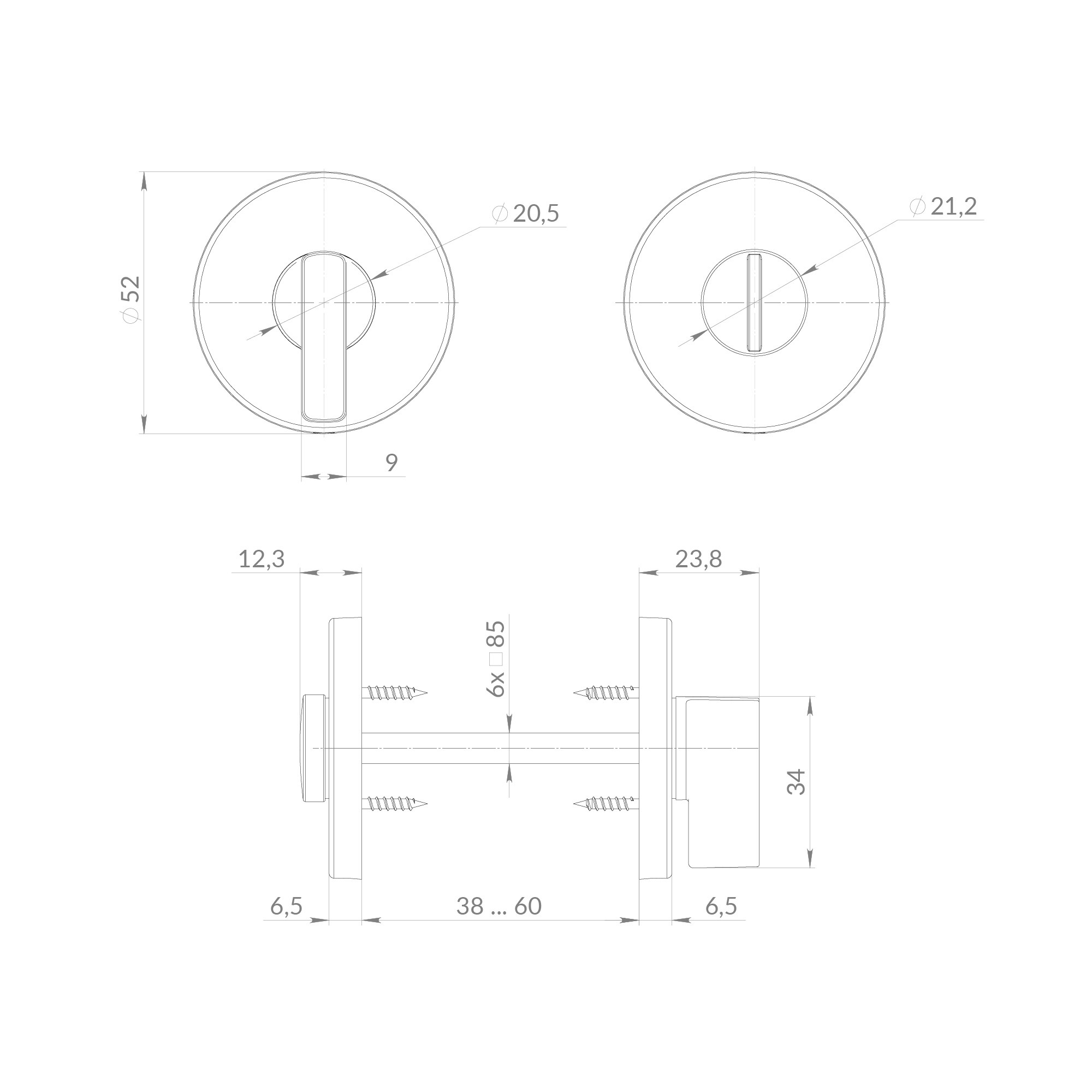 Ручка Punto (Пунто) поворотная BK6.R.EST.R52.JOY SN-3 матовый никель Ручка Punto (Пунто) поворотная BK6.R.EST.R52.JOY SN-3 матовый никель