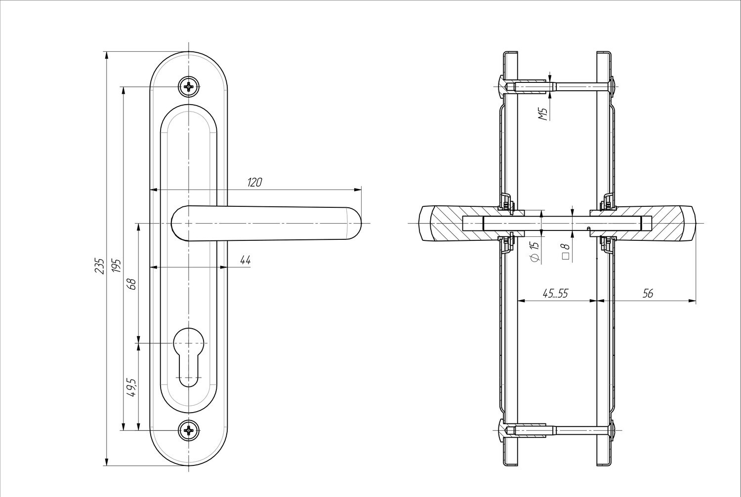 Ручка дверная Zenit (Зенит) на планке РФ1-68.02 серебро Ручка дверная Zenit (Зенит) на планке РФ1-68.02 серебро
