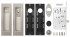 Защелка Armadillo (Армадилло) с ручками для раздвижных дверей SH.URB153.KIT011-BK (SH011 URB) SN-3 матовый никель 