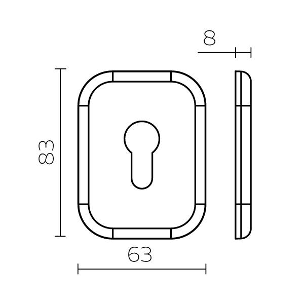 Накладка Fuaro (Фуаро) на цилиндр ESC.C.XL/K.486 (ESC 486-C SQ XL) CP хром (1 шт.) 