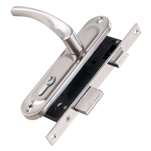 Замок Punto (Пунто) цилиндровый в комплекте с ручкой LOCKSET16.CRONA.4070-1 (KIT P16 4070 CRONA) SN мат.никель 