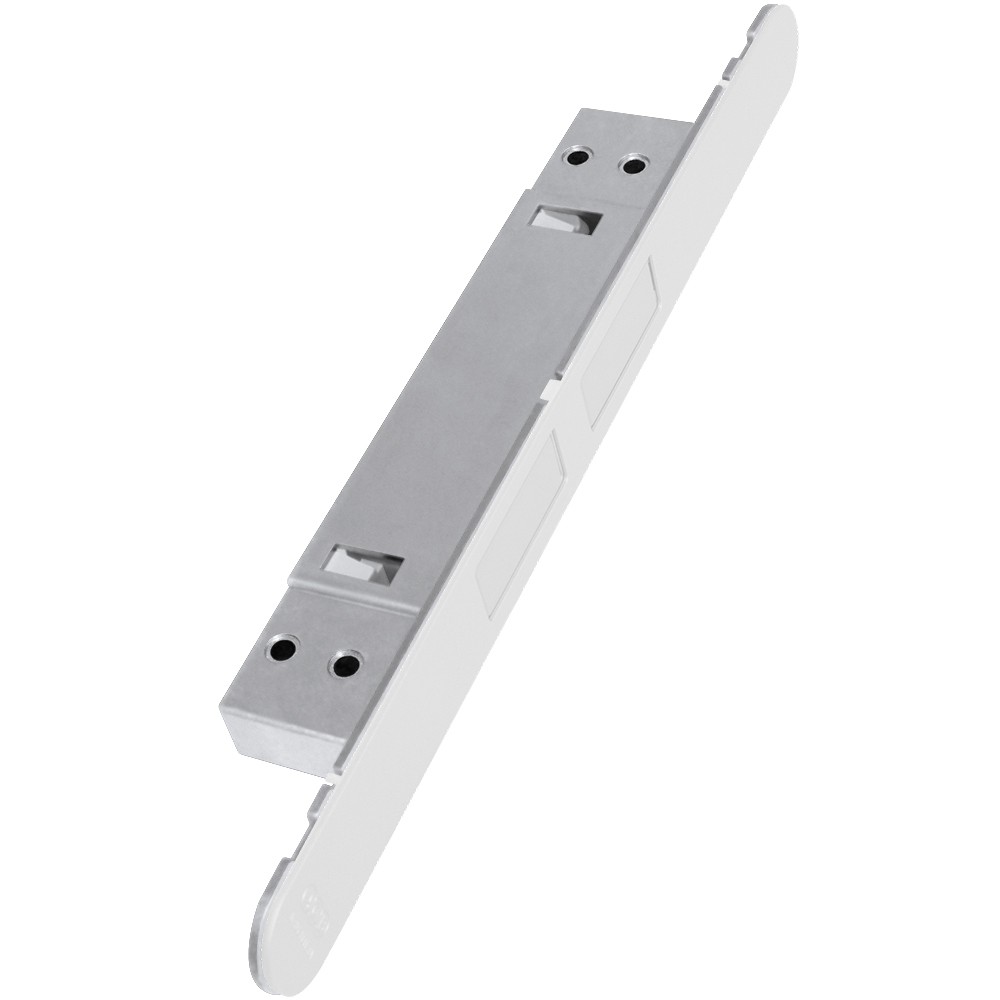 Магнитная AGB (АГБ) защелка регулируемая Touch B01120.30.FM (белый) с лицевой планкой B01120.31.FM 