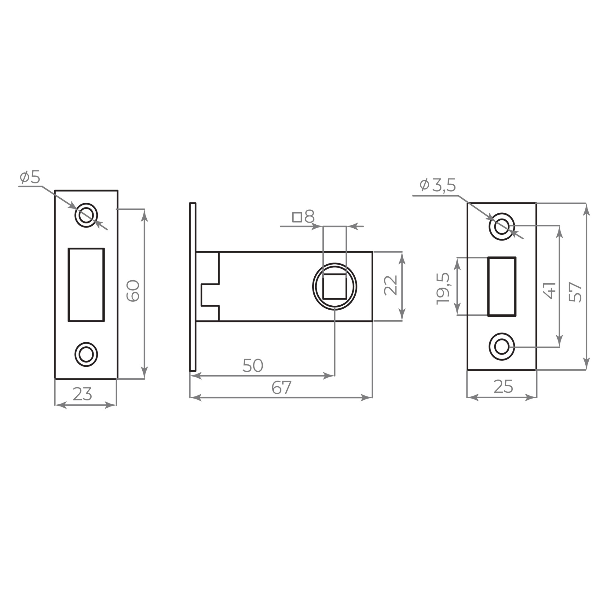 Защелка Ajax (Аякс) врезная MAGNLN50-8 CP хром Защелка Ajax (Аякс) врезная MAGNLN50-8 CP хром