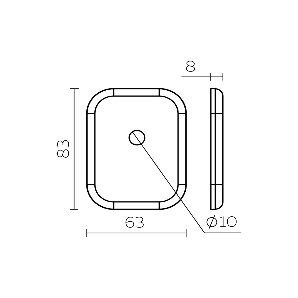 Накладка Fuaro (Фуаро) на шток цилиндра ESC.O.XL/K.486 (ESC 486-O SQ XL) BL черный (1шт.) 