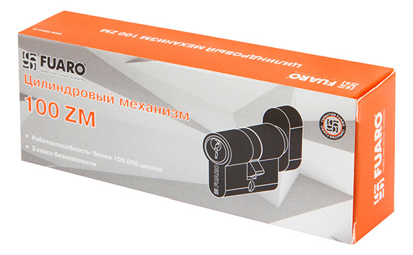Цилиндровый Fuaro (Фуаро) механизм (100 ZM/70) 1000ZMKnob70(30+10+30) CP хром 5Key с вертушкой 