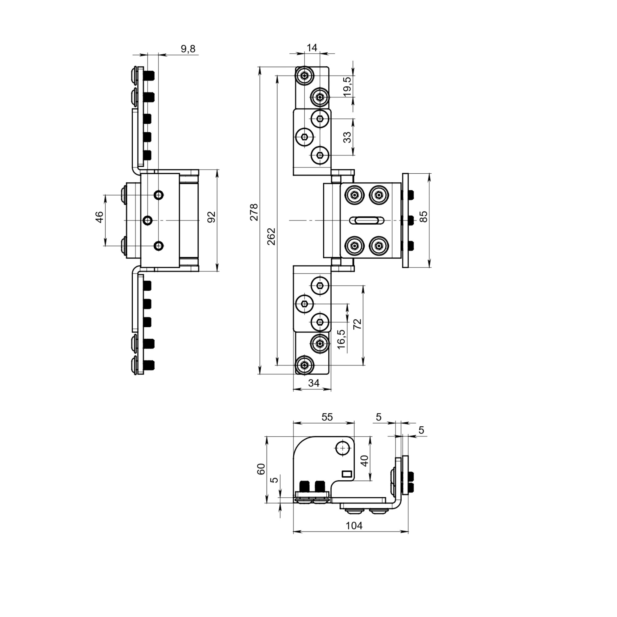 Петля Fuaro (Фуаро) скрытой установки HH-120-120 (HQ) до 120 кг (на 2 петли) 