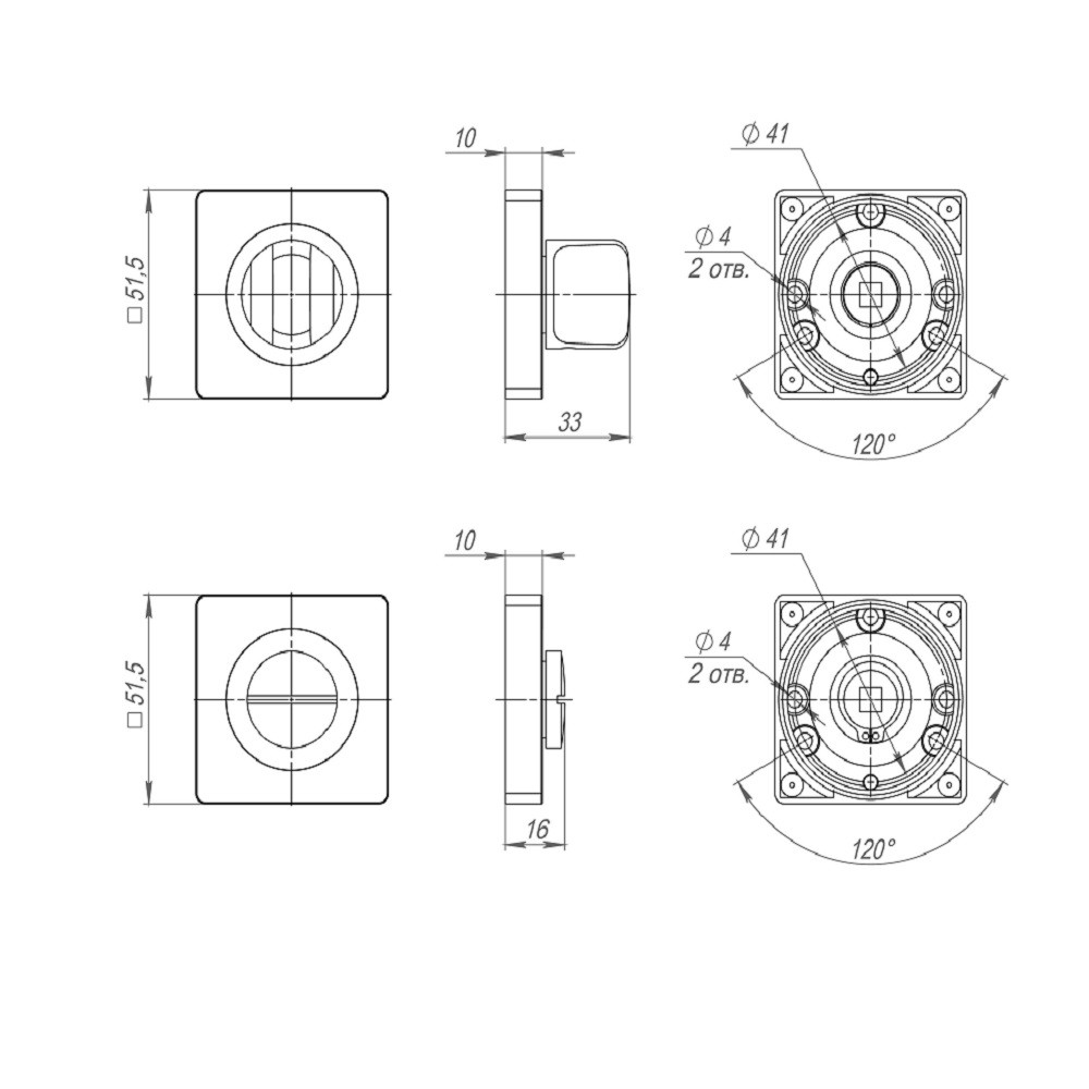 Ручка Punto (Пунто) поворотная BK6.K.ZQ51 (BK6 ZQ ) SN/CP-3 матовый никель/хром 