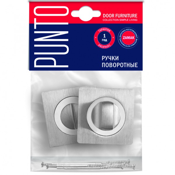 Ручка Punto (Пунто) поворотная BK6.K.ZQ51 (BK6 ZQ ) SN/CP-3 матовый никель/хром 