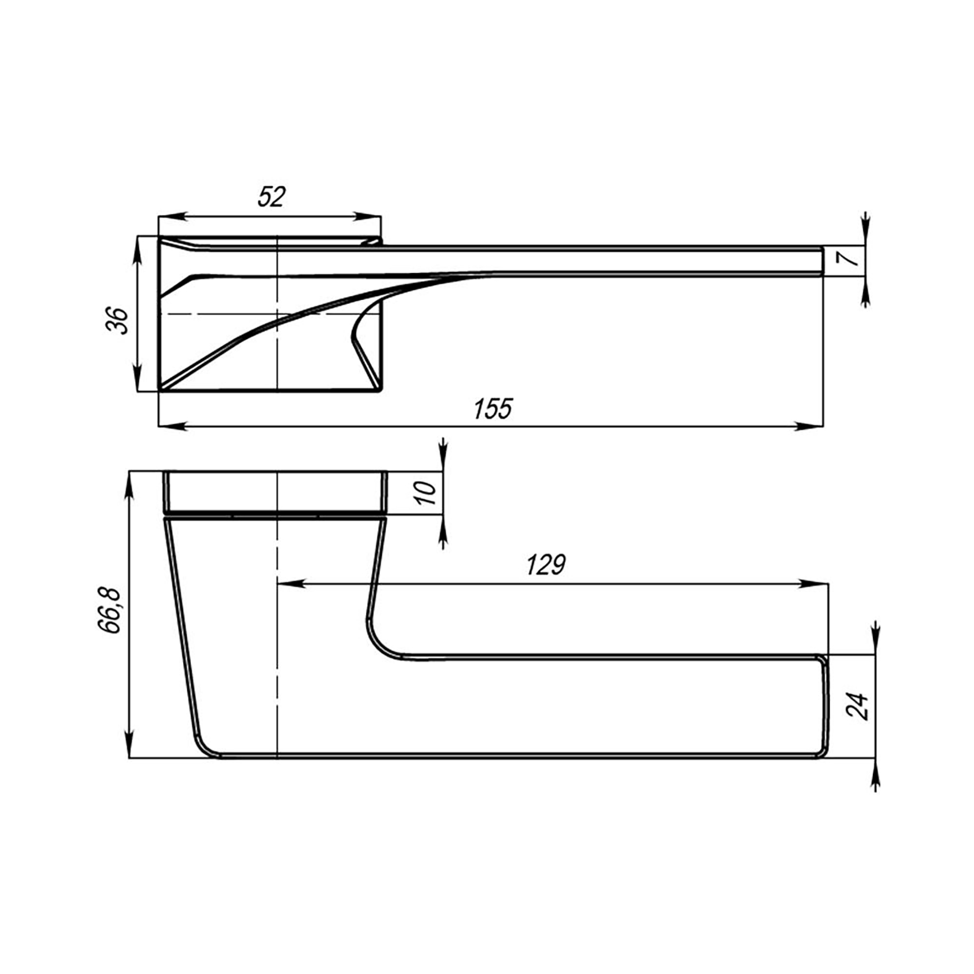 Ручка Punto (Пунто) раздельная K.QSL52.GERMES SN-3 мат.никель 