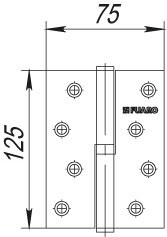 Петля Fuaro (Фуаро) съемная IN5430SL SN левая (413-5 125x75x2,5) мат. никель 