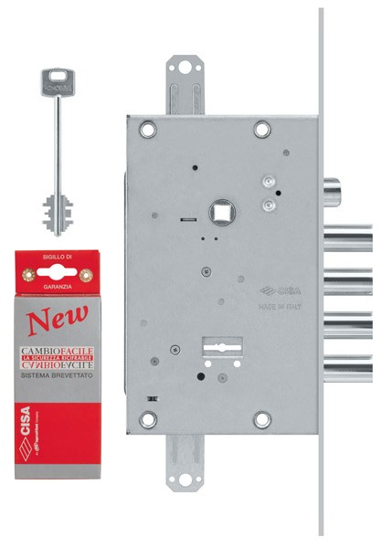 Замок Cisa (Чиза) врезной сувальдный с защёлкой NEW CAMBIO FACILE 57.685.48 (тех. упаковка), ключ 44 мм Замок Cisa (Чиза) врезной сувальдный с защёлкой NEW CAMBIO FACILE 57.685.48 (тех. упаковка), ключ 44 мм