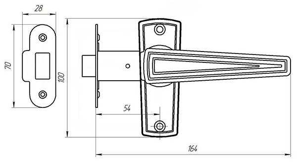 Защелка Zenit (Зенит) ЗЩ2.01 (медь) 