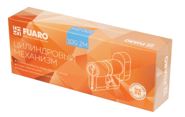 Цилиндровый Fuaro (Фуаро) механизм (100 ZM/80) 1000ZMKnob80(35+10+35) PB латунь 5Key с вертушкой 