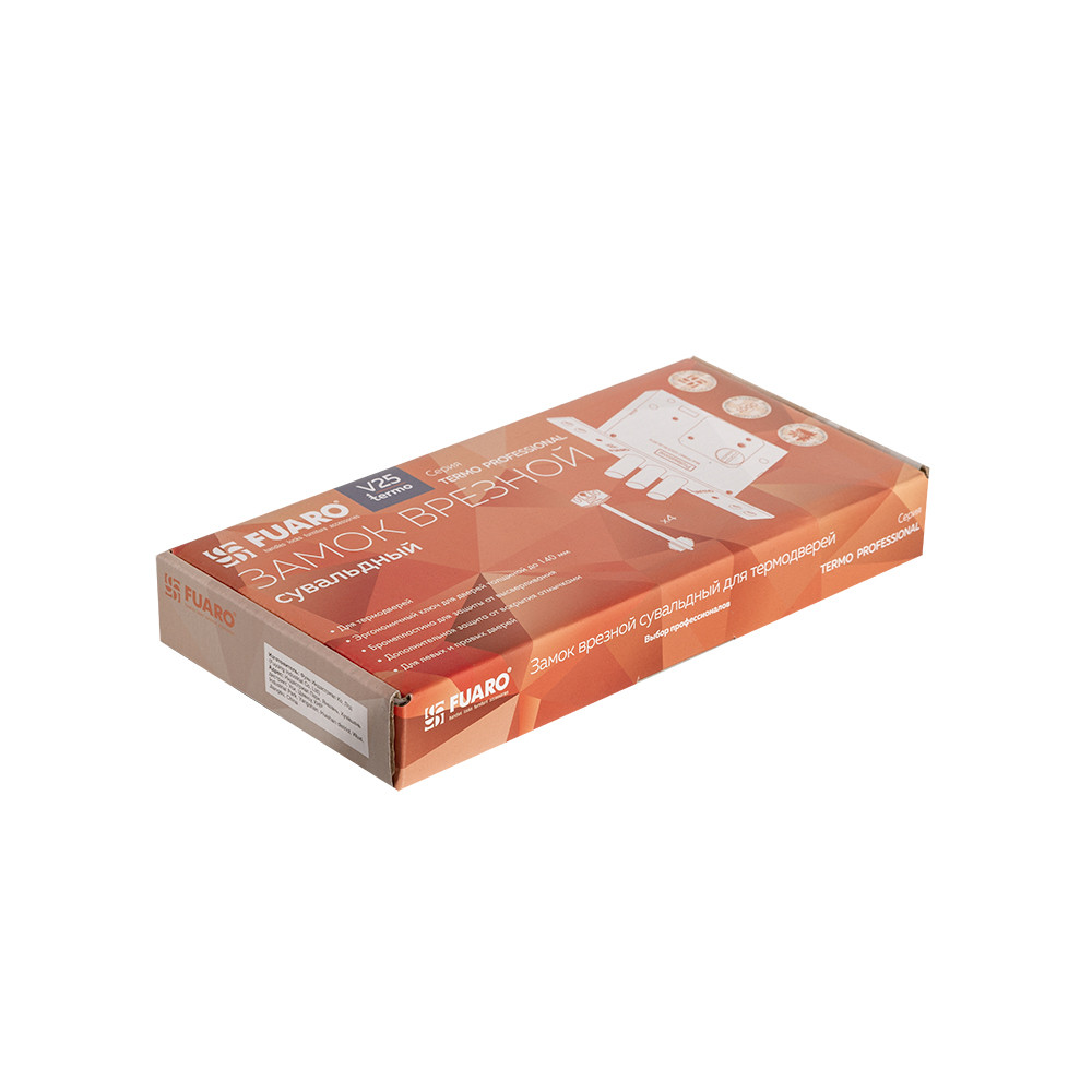 Замок Fuaro (Фуаро) врезной сувальдный TERMO MDV25/S-60.00.3R16 4 key (ключ удл. 120/75 мм) 