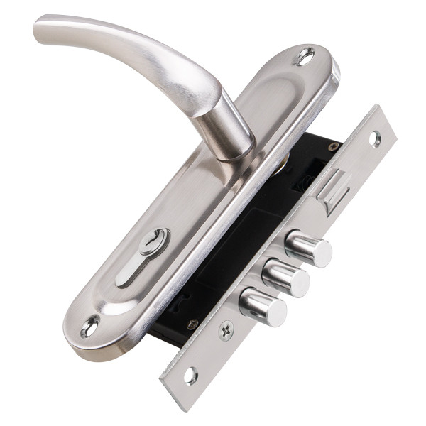 Замок Punto (Пунто) цилиндровый в комплекте с ручкой LOCKSET15.CRONA.4061-3 (KIT P15 4061/3 CRONA) SN мат.никель 
