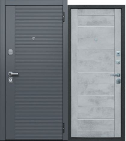 Бостон Бетон графит / Бетон Снежный, царга, белые стекла