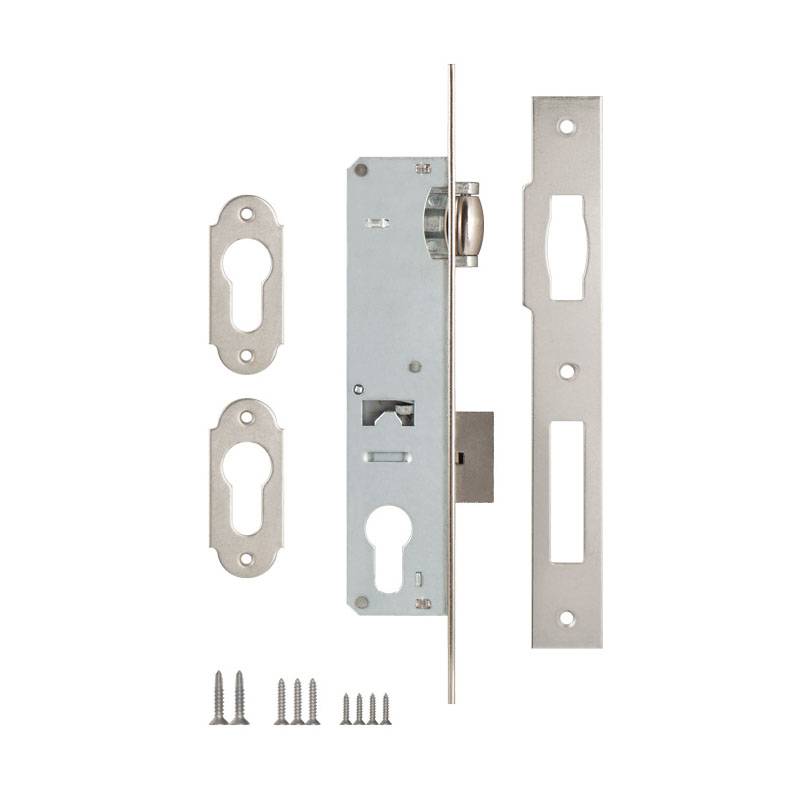 Корпус Kale kilit (Кале килит) узкопрофильного замка с роликовой защёлкой 155 (30 mm) w/b (никель) 