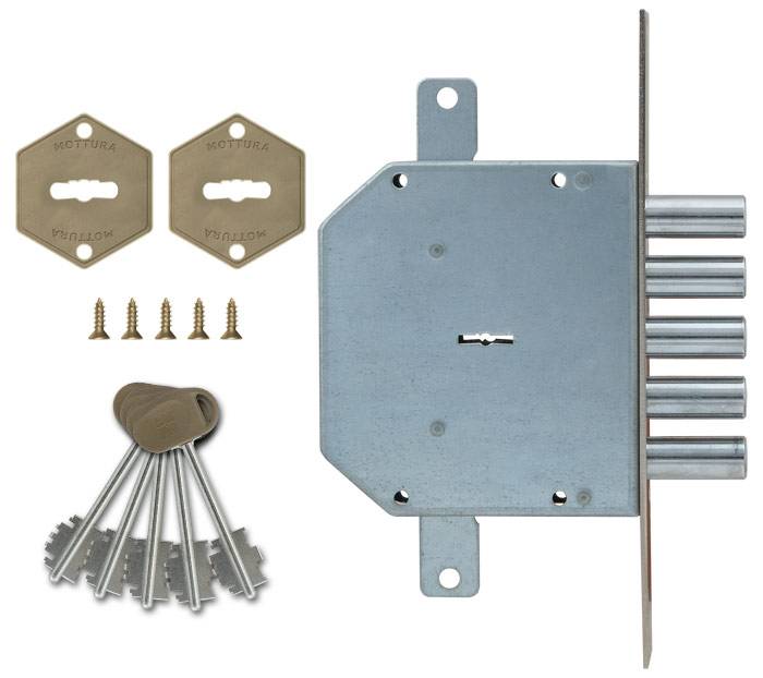 Замок Mottura (Моттура) врезной сувальдный 50.798-D (правый), ключ 40 мм, без накл. 