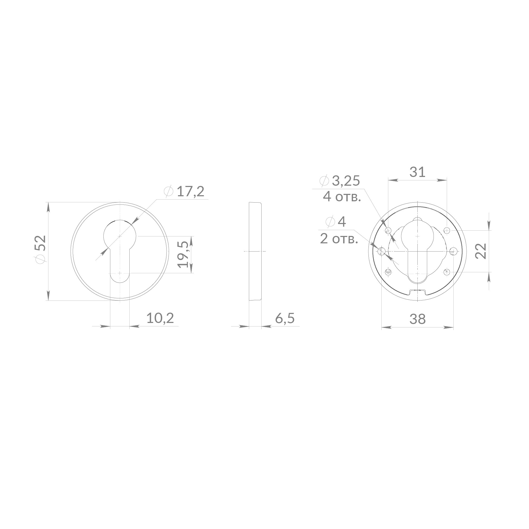 Накладка Punto (Пунто) под цилиндр ET.R.EST.R52 SSG-39 сатинированное золото Накладка Punto (Пунто) под цилиндр ET.R.EST.R52 SSG-39 сатинированное золото