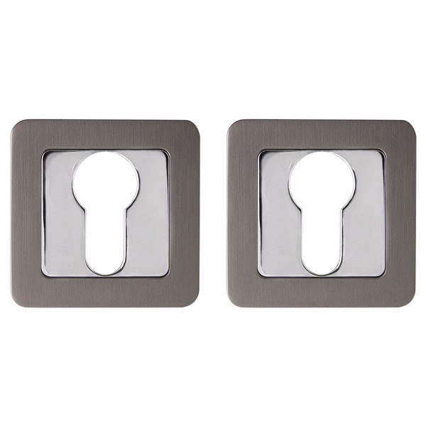 Накладка Punto (Пунто) под цилиндр ET.K.QR52 (ET QR) GR/CP-23 графит/хром Накладка Punto (Пунто) под цилиндр ET.K.QR52 (ET QR) GR/CP-23 графит/хром