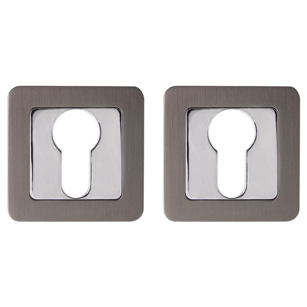 Накладка Punto (Пунто) под цилиндр ET.K.QR52 (ET QR) GR/CP-23 графит/хром 