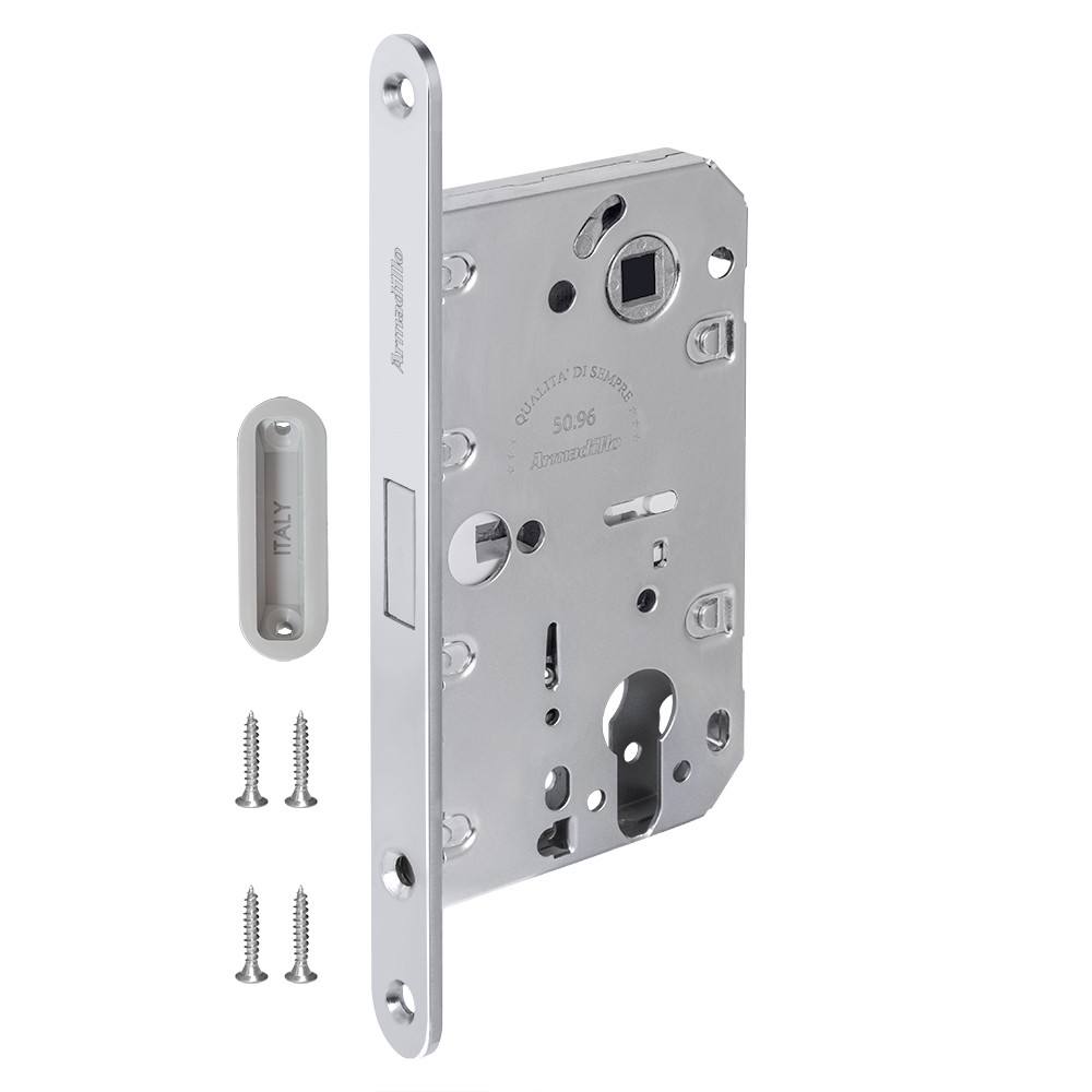 Замок Armadillo (Армадилло) межкомнатный магнитный под цилиндр с ответной планкой GRAVITY G02.196.50.85 CP хром Замок Armadillo (Армадилло) межкомнатный магнитный под цилиндр с ответной планкой GRAVITY G02.196.50.85 CP хром