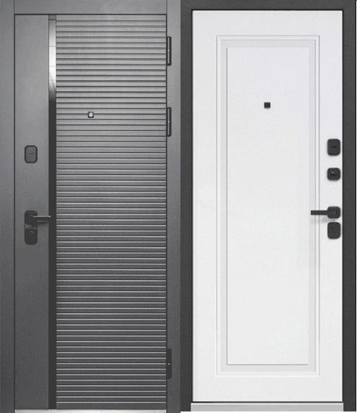 Горизонталь НЕО Сатин графит,вставка черный лакобель / Эмалит белый