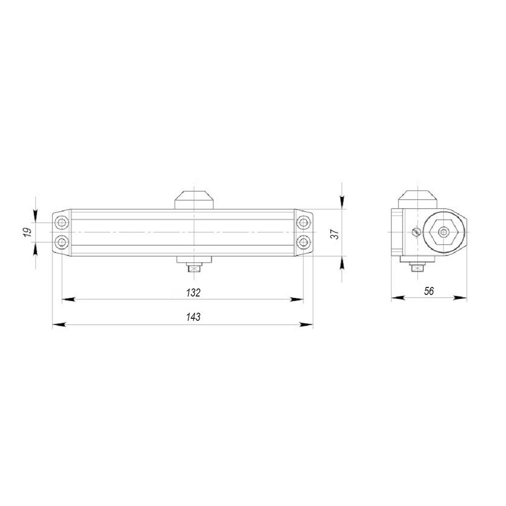 Доводчик Ajax (Аякс) дверной DCTR15-60 hold open WH белый 