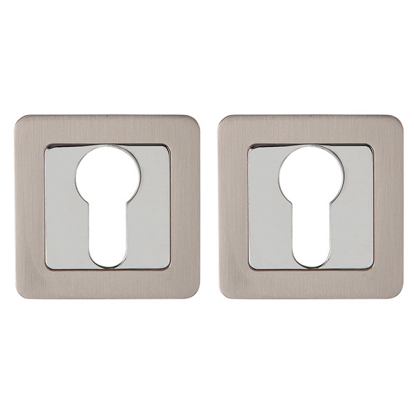 Накладка Punto (Пунто) под цилиндр ET.K.QR52 (ET QR) SN/CP-3 матовый никель/хром Накладка Punto (Пунто) под цилиндр ET.K.QR52 (ET QR) SN/CP-3 матовый никель/хром