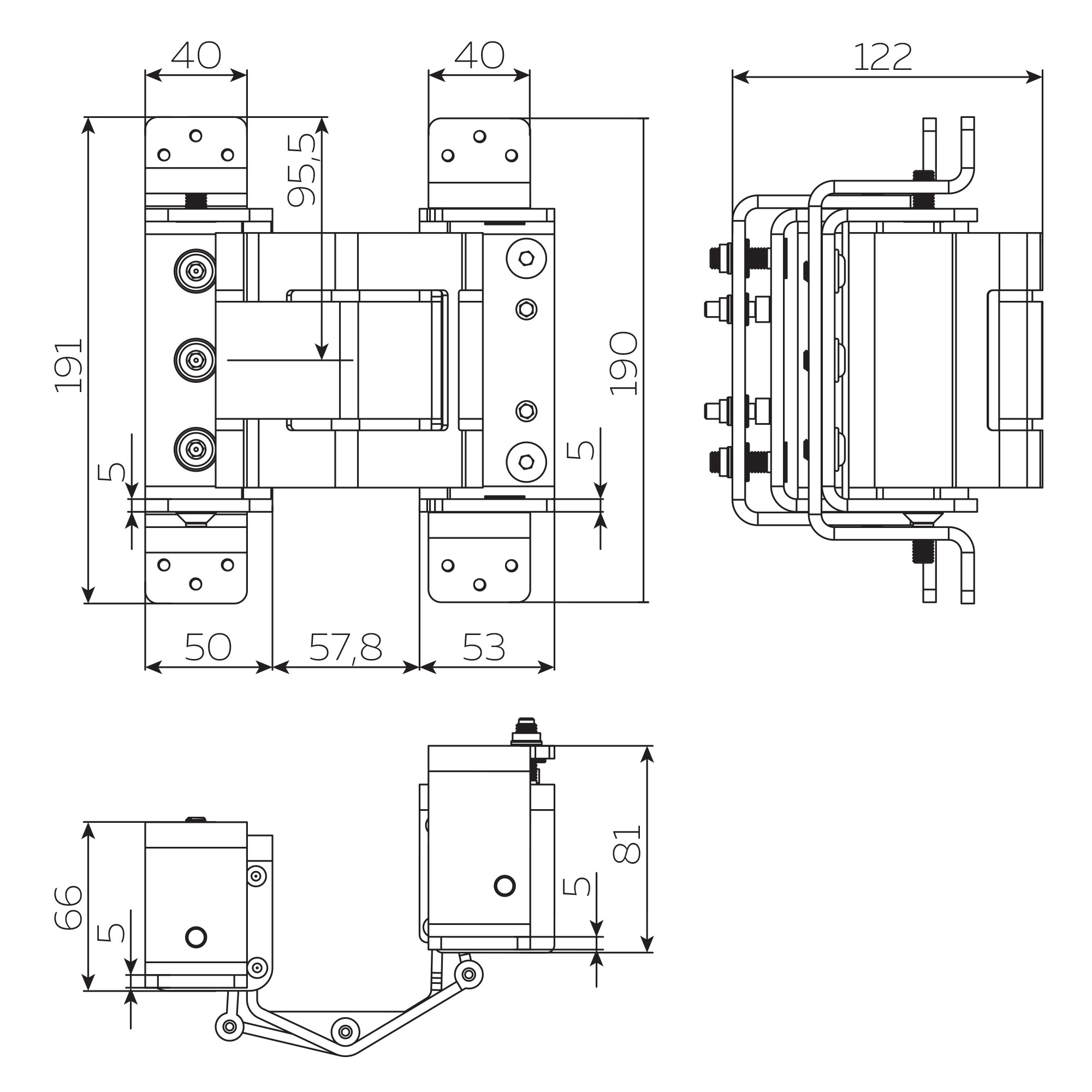 Петля Fuaro (Фуаро) скрытой установки HH-180 (hide hinge) до 100 кг (на 2 петли) 
