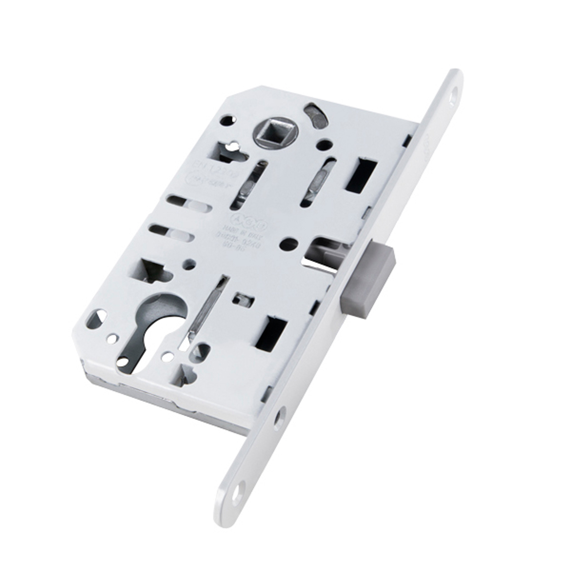 Корпус AGB (АГБ) врезного замка магнитный под цилиндр MEDIANA POLARIS B06103.50.FM (белый) Корпус AGB (АГБ) врезного замка магнитный под цилиндр MEDIANA POLARIS B06103.50.FM (белый)