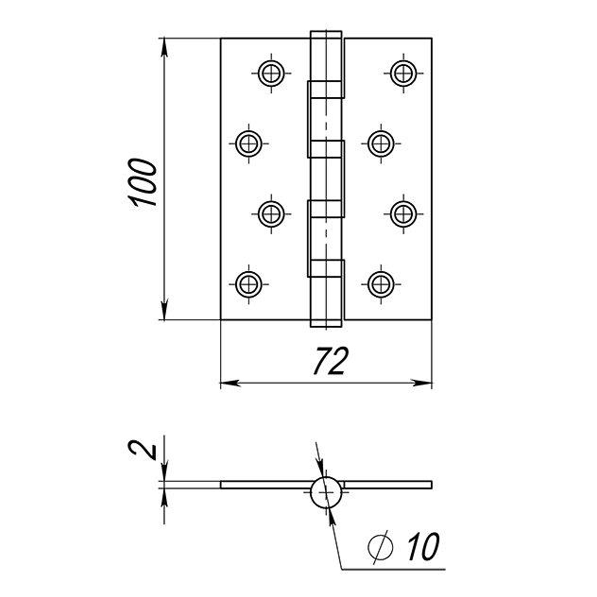 Петля Ajax (Аякс) универсальная IN4000U BL (4B/P 100x70x2) черный ПАКЕТ Петля Ajax (Аякс) универсальная IN4000U BL (4B/P 100x70x2) черный ПАКЕТ