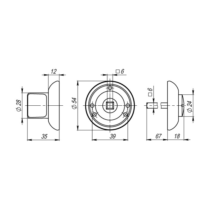 Ручка Armadillo (Армадилло) поворотная BK6.R.LD54 (BK6) SN/CP-3 матовый никель/хром 
