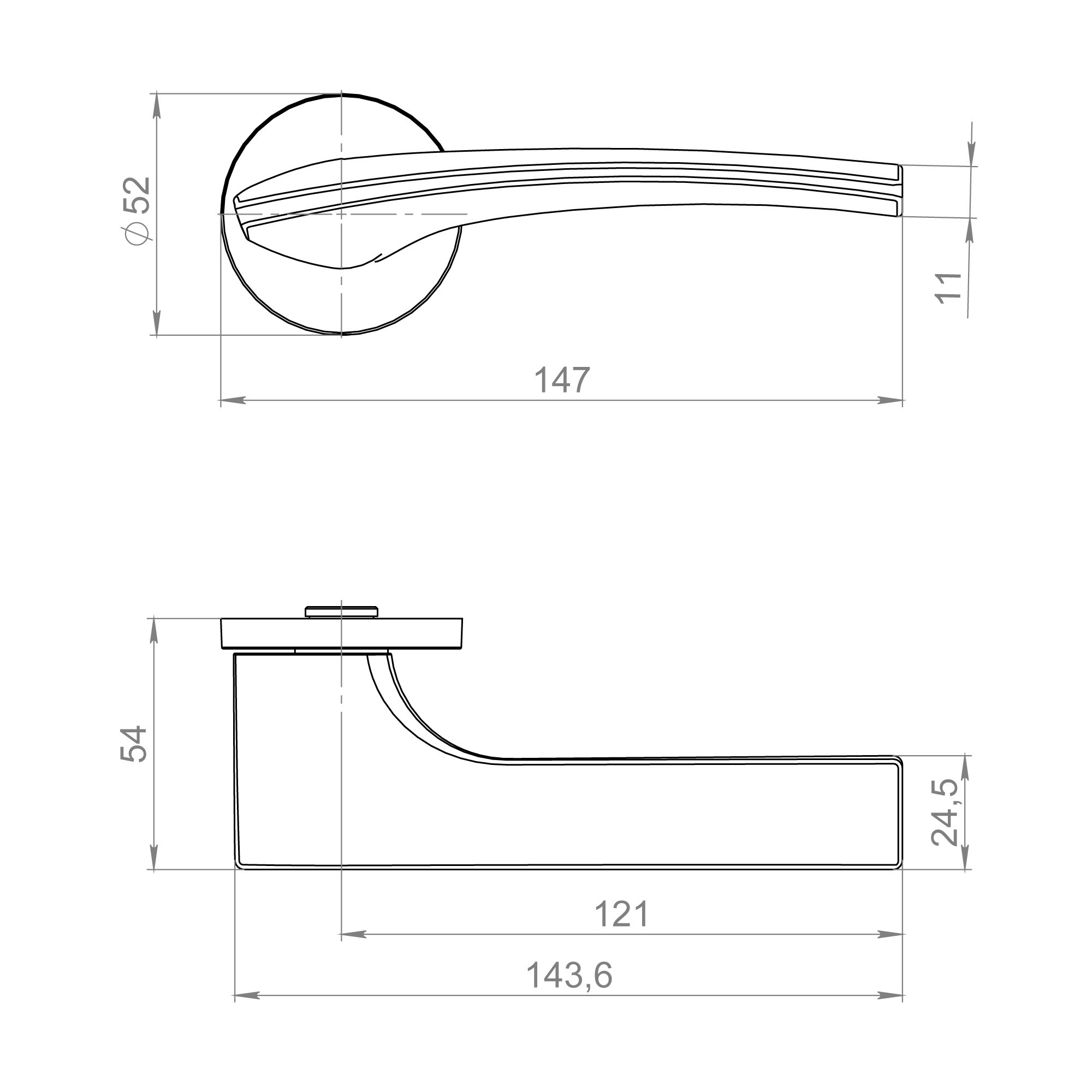 Ручка Fuaro (Фуаро) раздельная R.ZLR52.ETALON SSC-16 сатинированный хром Ручка Fuaro (Фуаро) раздельная R.ZLR52.ETALON SSC-16 сатинированный хром