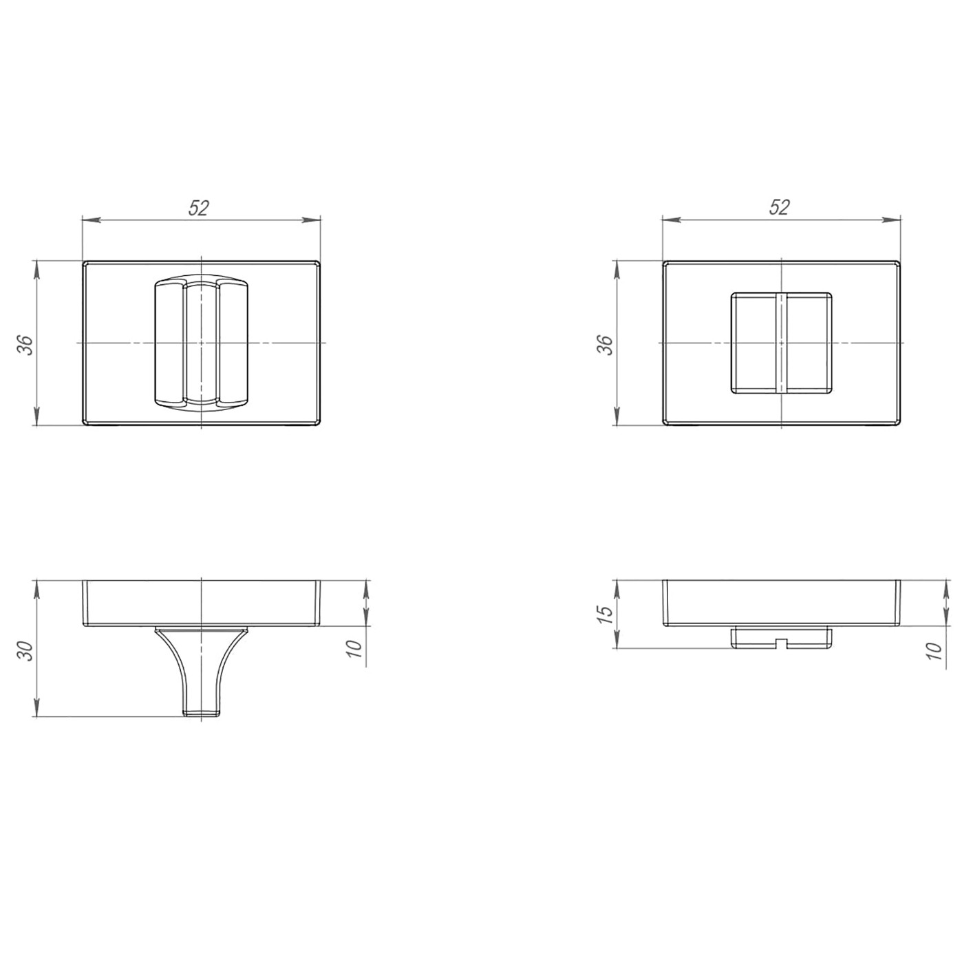 Ручка Punto (Пунто) поворотная BK6.K.QSL52 BL-24 черный 