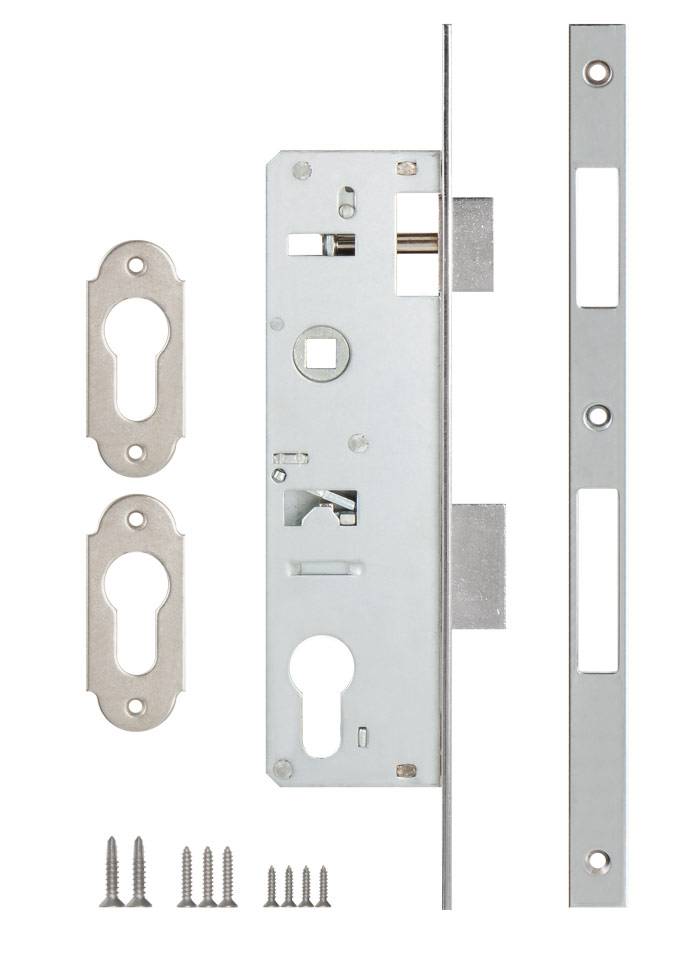 Корпус Kale kilit (Кале килит) узкопрофильного замка с защёлкой 153/P (30 mm) w/b (хром) 