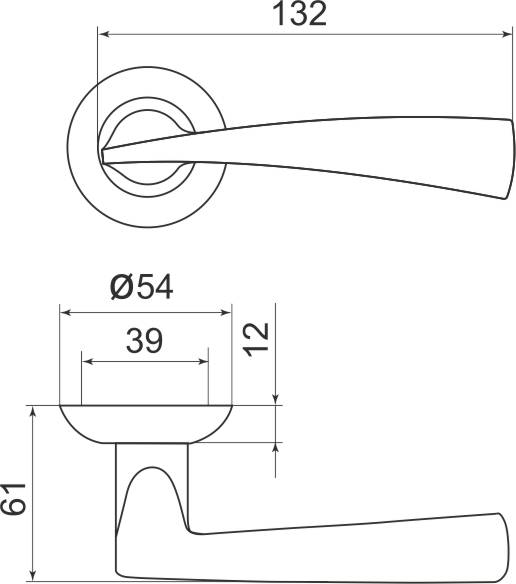 Ручка Armadillo (Армадилло) раздельная R.LD54.Columba (Columba LD80) SN/CP-3 матовый никель/хром 